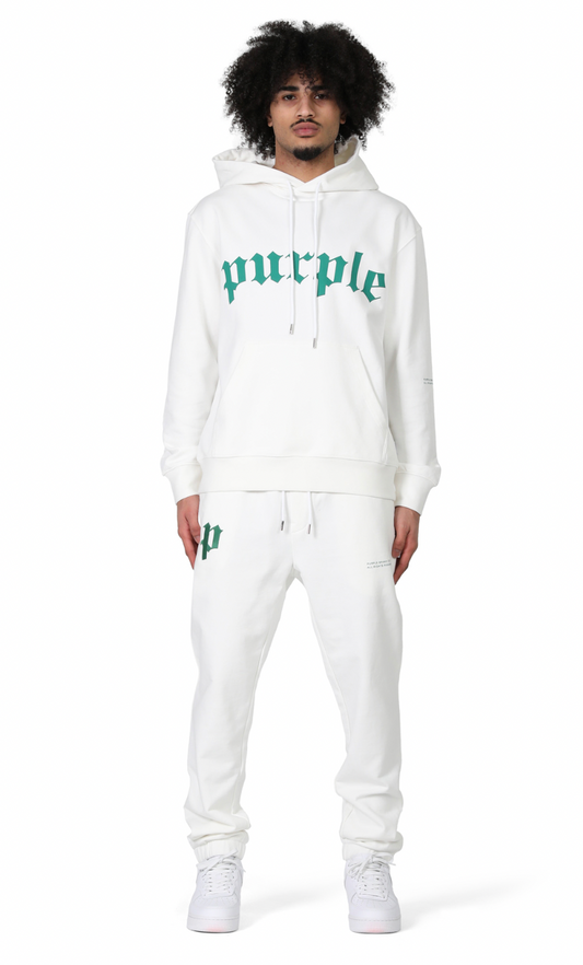 Purple Brand French Terry Sweatpant Gothic P Brilliant White
