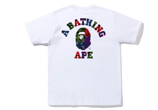 BAPE Color Camo Crazy College Ats Tee (FW22) White