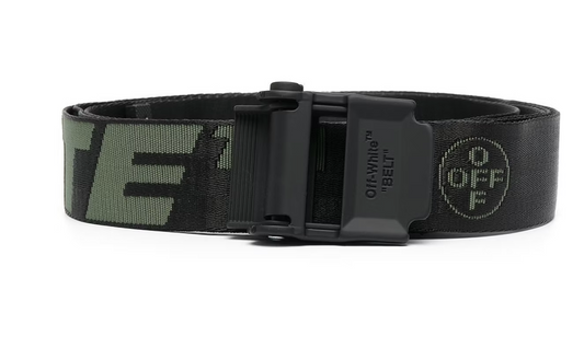 Off-White 2.0 Industrial Long Belt Black Army Green