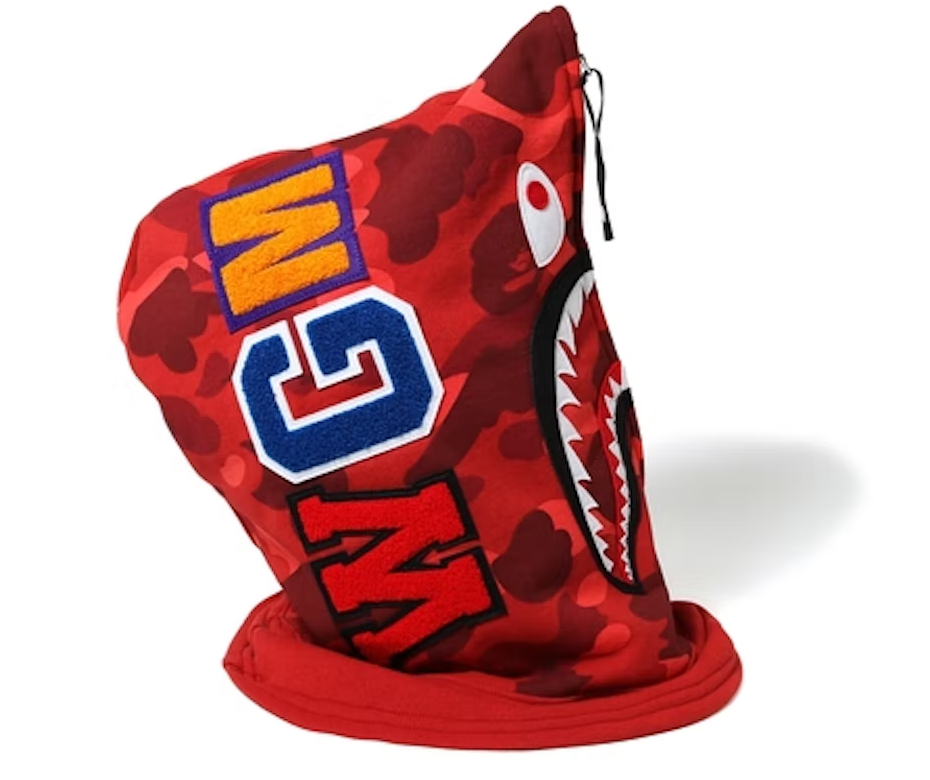 BAPE Color Camo Shark Face Mask Red BAPE Color Camo Shark Face Mask Red
