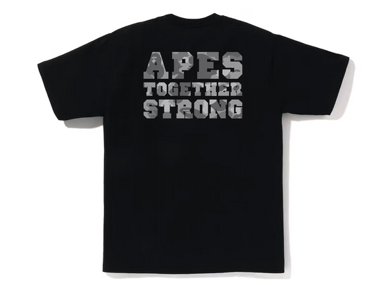 BAPE Honeycomb Camo College ATS Tee Black Grey