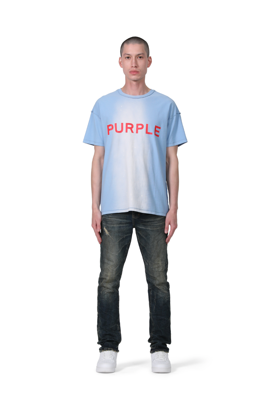 Purple Brand Light Indigo Placid Blue Color Coated Gradient Jeans