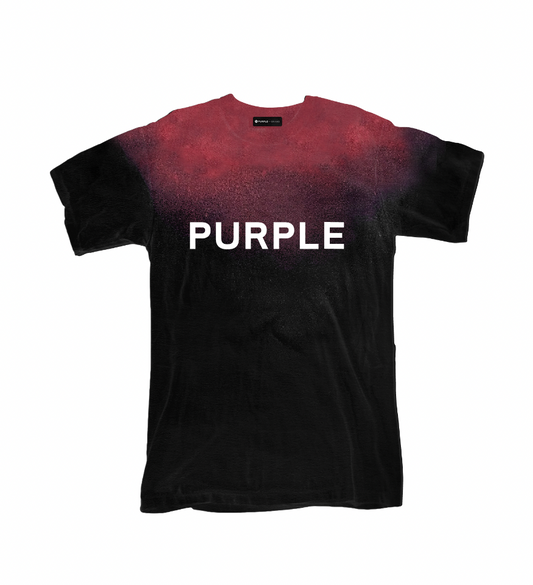 Purple Brand Textured Jersey Inside Out Tee Purple Logo Bleach Wash