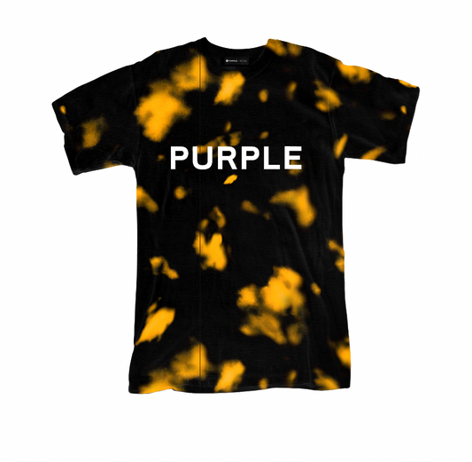 Purple Brand Textured Jersey Inside Out Tee Spotted Bleach