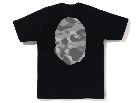 BAPE Honeycomb Camo Big Ape Head Tee Black Grey