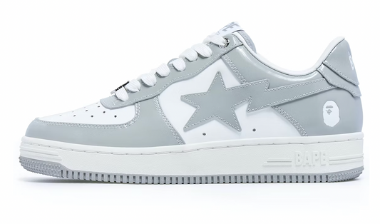 A Bathing Ape Bape Sta Patent Leather White Grey (2023)