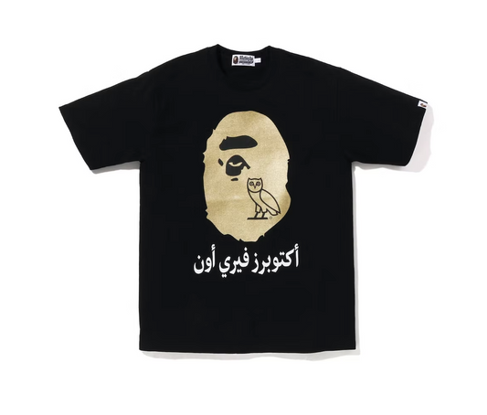 BAPE x OVO Ape Head Tee Black Gold