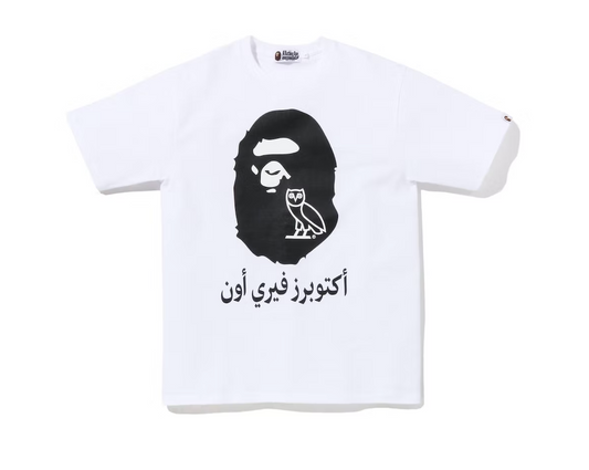 BAPE x OVO Ape Head Tee White Black