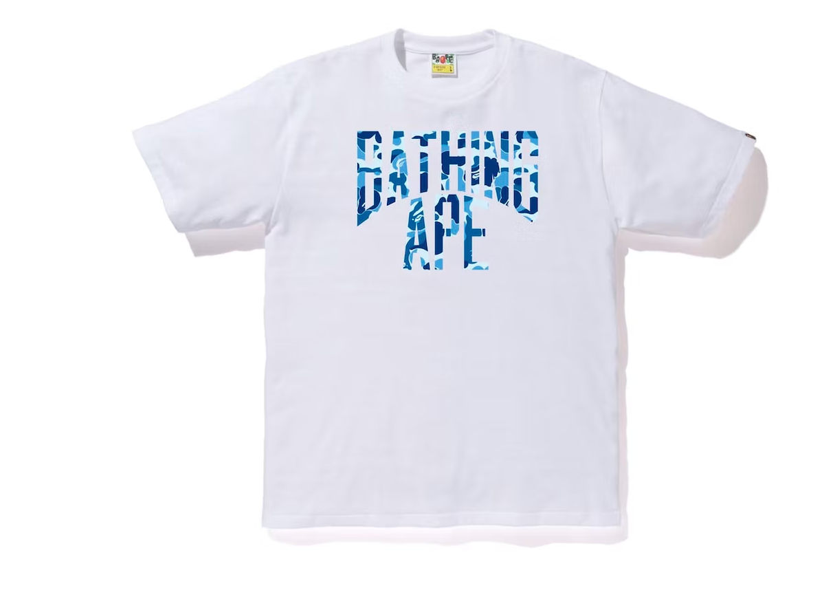 BAPE ABC Camo NYC Logo Tee White Blue