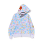 BAPE New Multi Camo 2nd Shark Full Zip Hoodie White