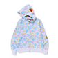 BAPE New Multi Camo 2nd Shark Full Zip Hoodie White