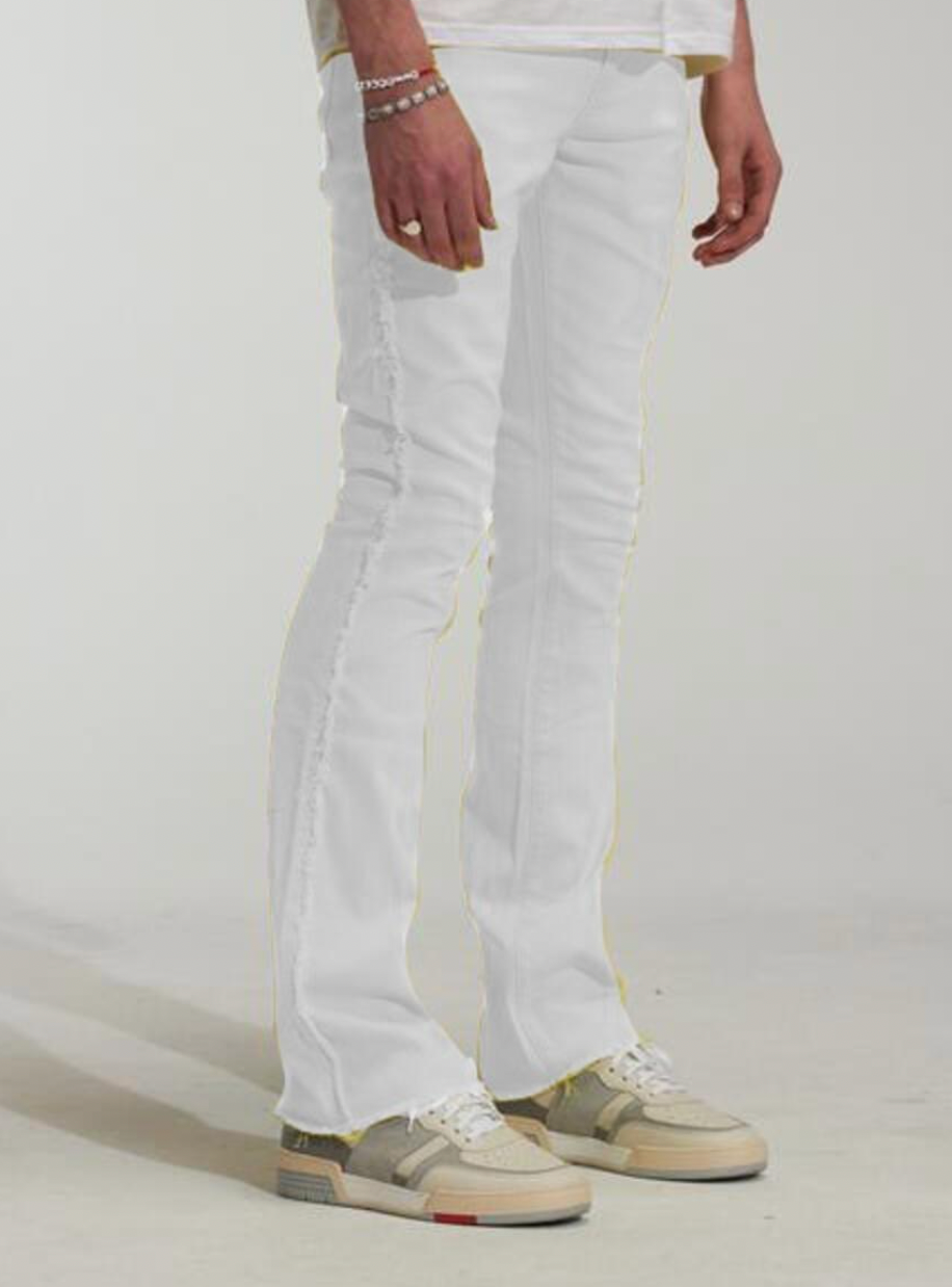Embellish Paul Flare White Denim Jeans