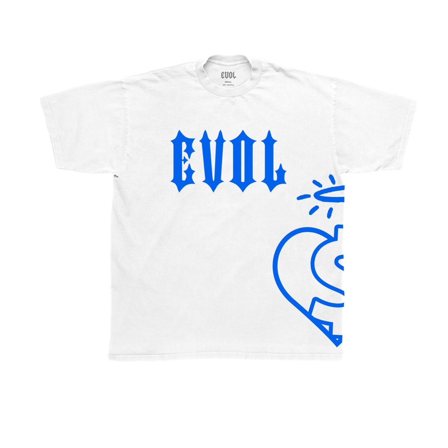 Evol Side Logo Shirt White/Royal Blue