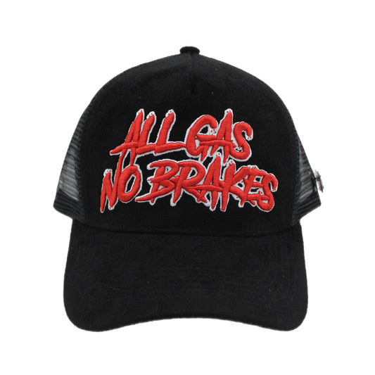 EVOL All Gas No Breaks Suede Trucker Hat Black/Red