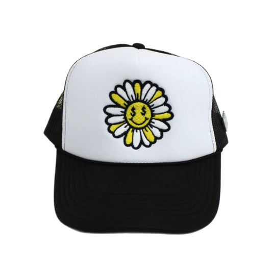 EVOL FLOWER TRUCKER HAT BLACK/WHITE/YELLOW