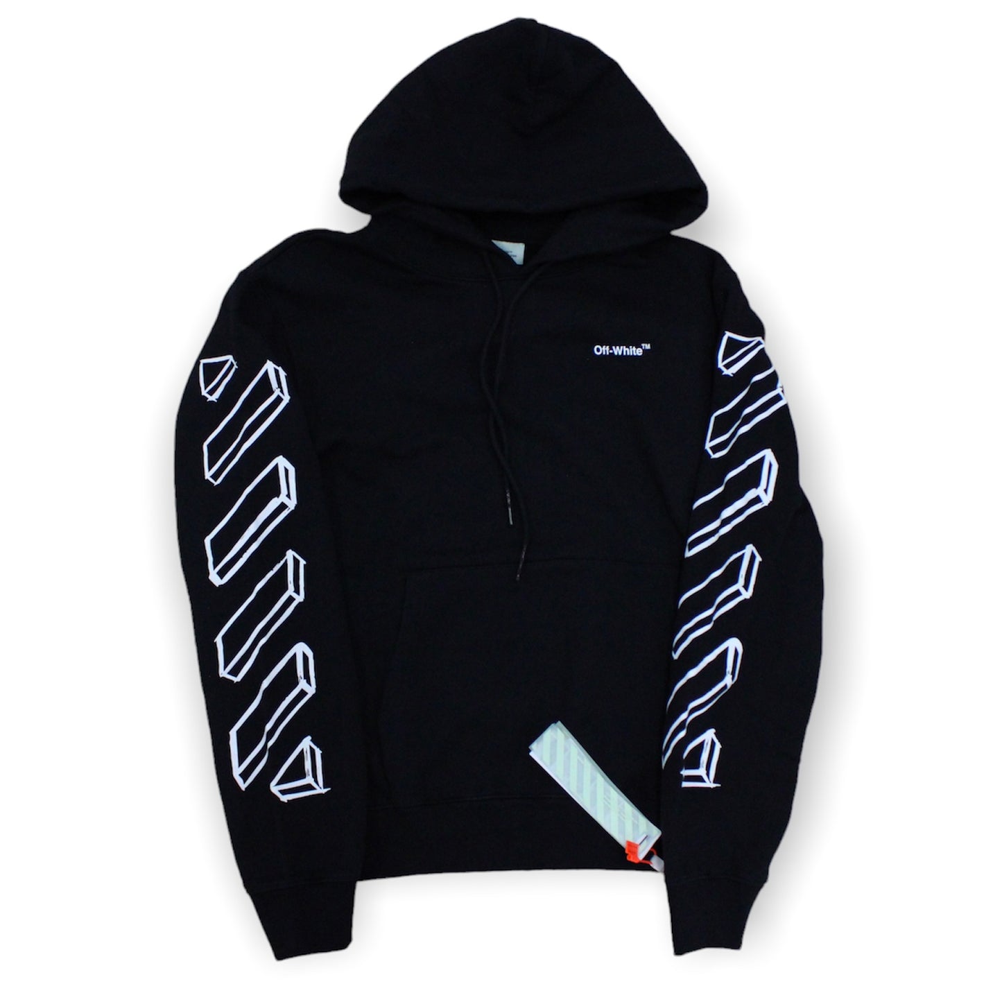 Off white black hoodie arrow outline hoodie