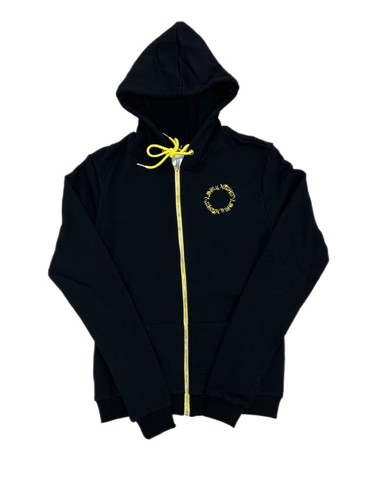 Lonely Nights Zip Up Hoodie Black/Yellow LNC
