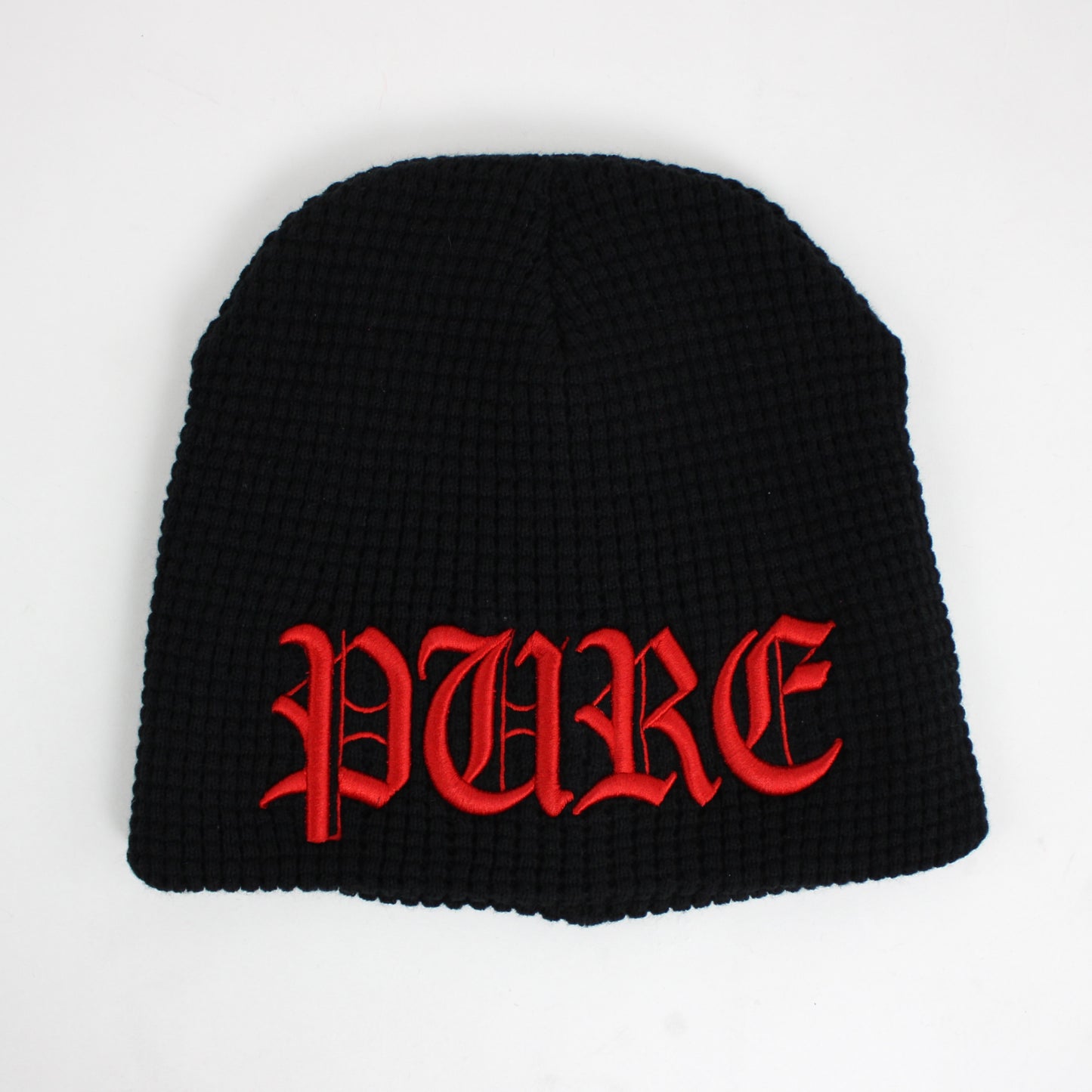 Pain Is Pure 'Pure' Logo Textured Beanie Black/Satin Red