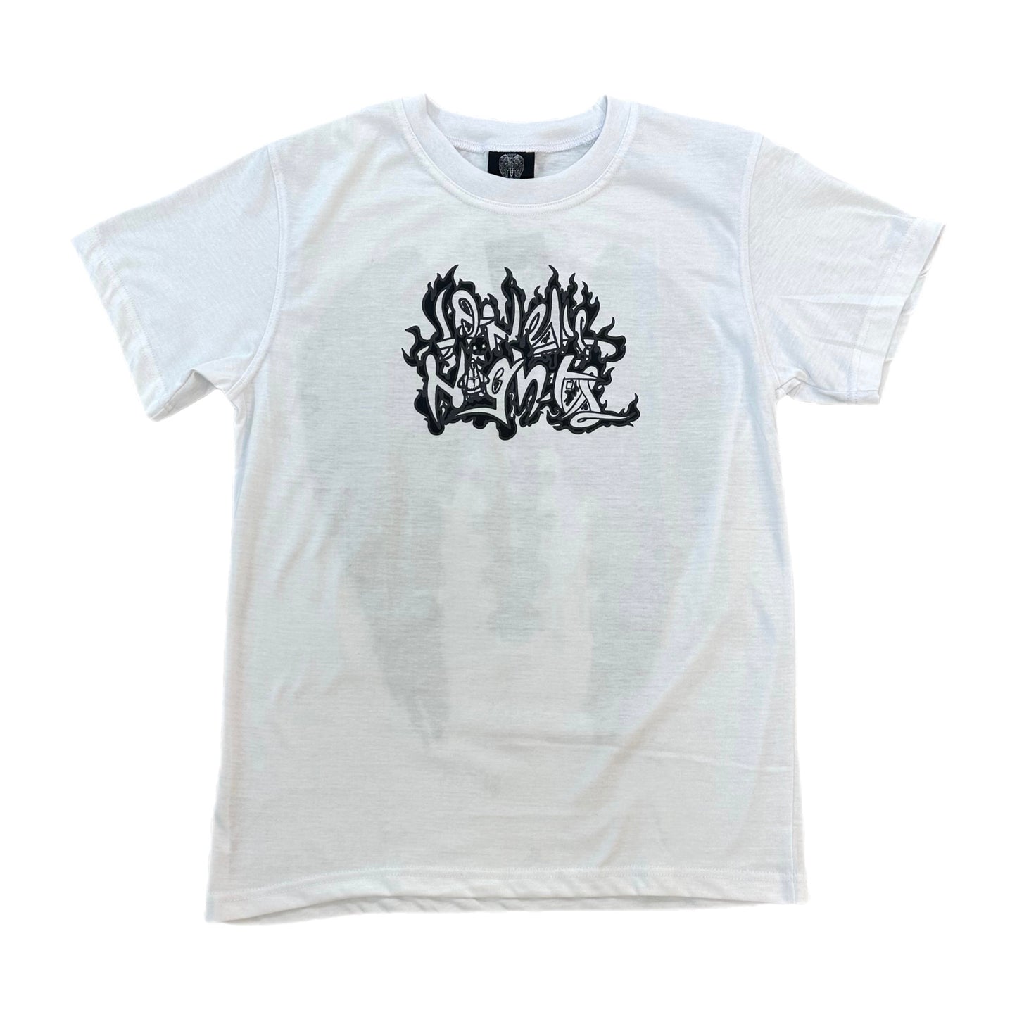 LONELY NIGHTS FLAME LOGO TEE WHITE/BLACK