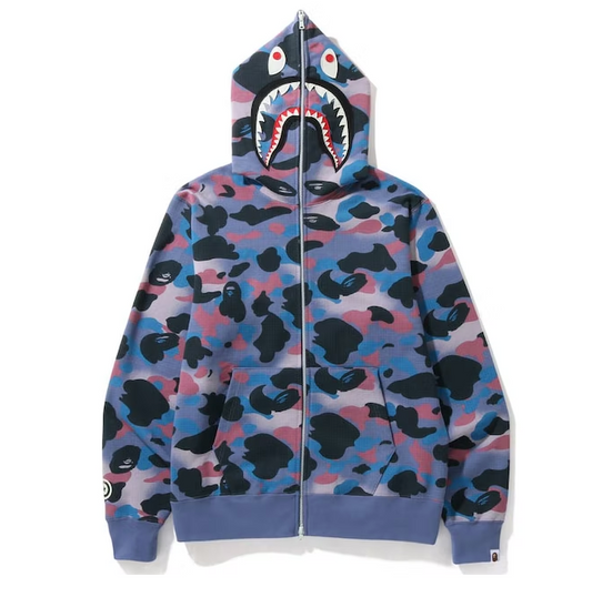 Bape Grid Camo Shark Glow Full Zip Hoodie