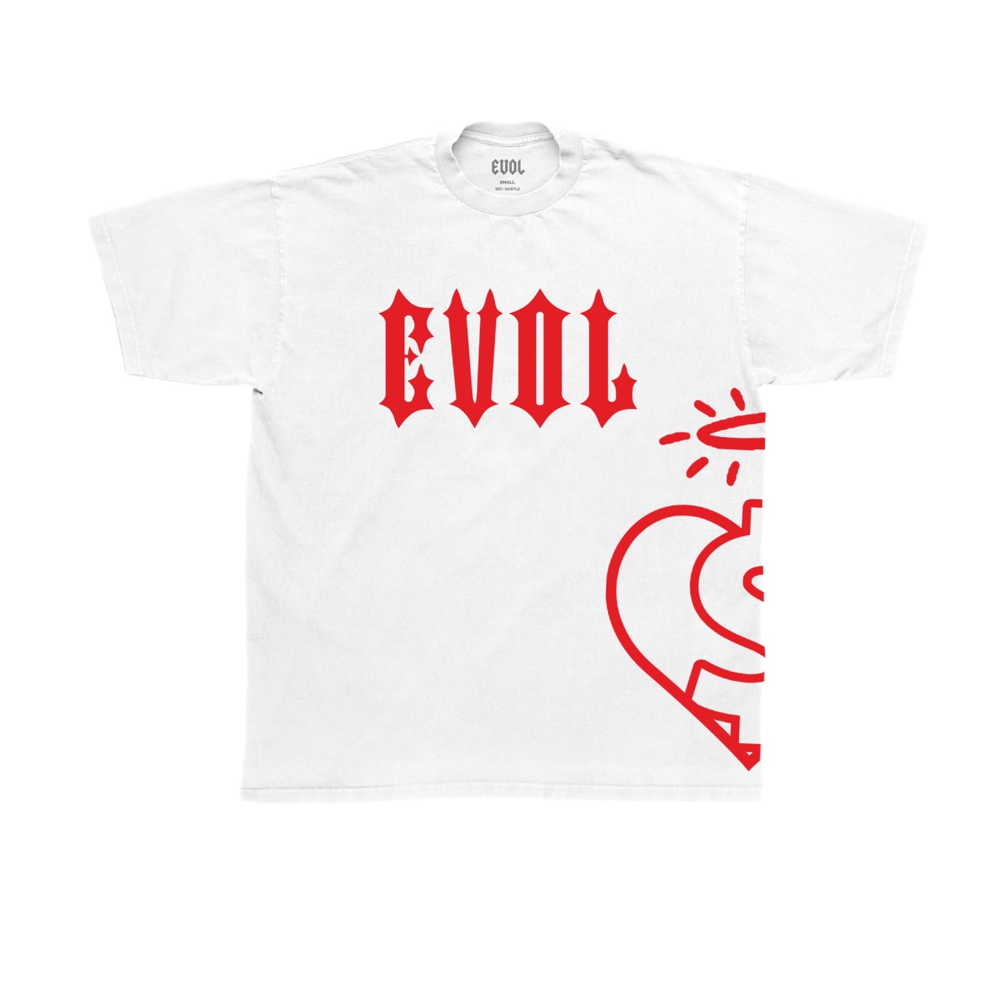 Evol Side Logo Shirt White/Red