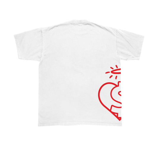 Evol Side Logo Shirt White/Red