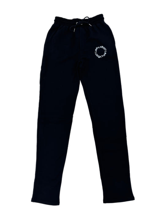 Lonely Nights Circle Logo Sweatpants Black/White LNC