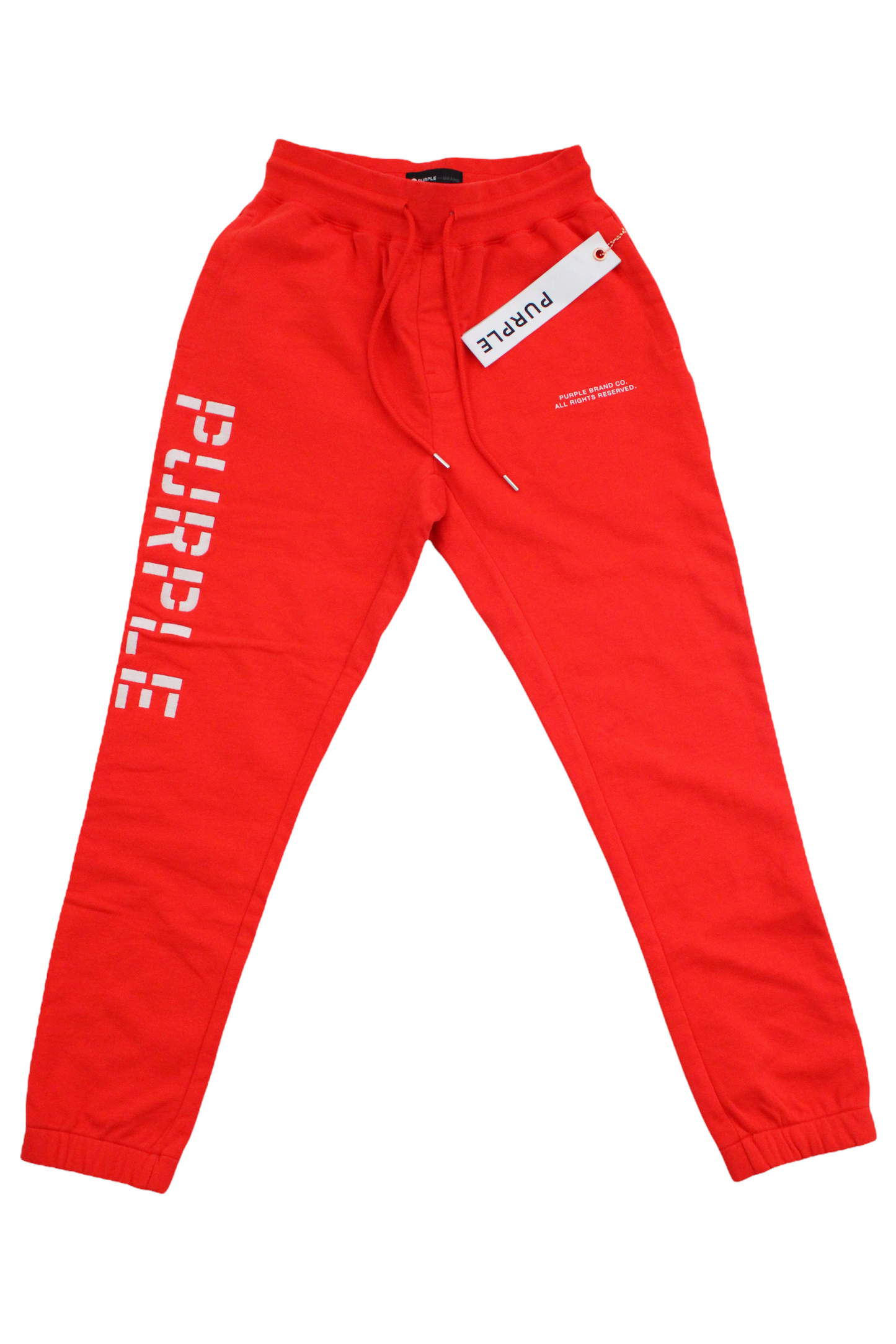 Purple Brand French Terry Red Embroidered Logo Joggers