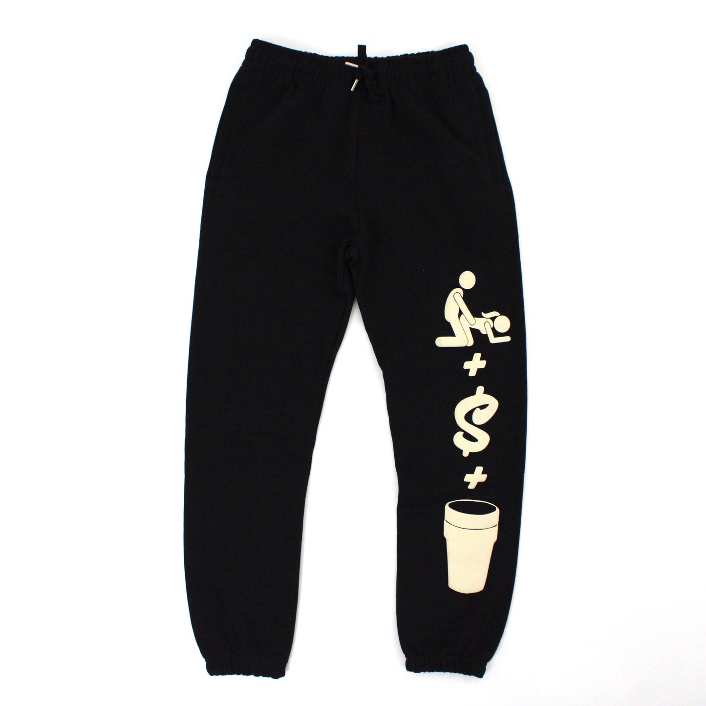 EVOL Love Is For Lames Black and Cream Sweatpants