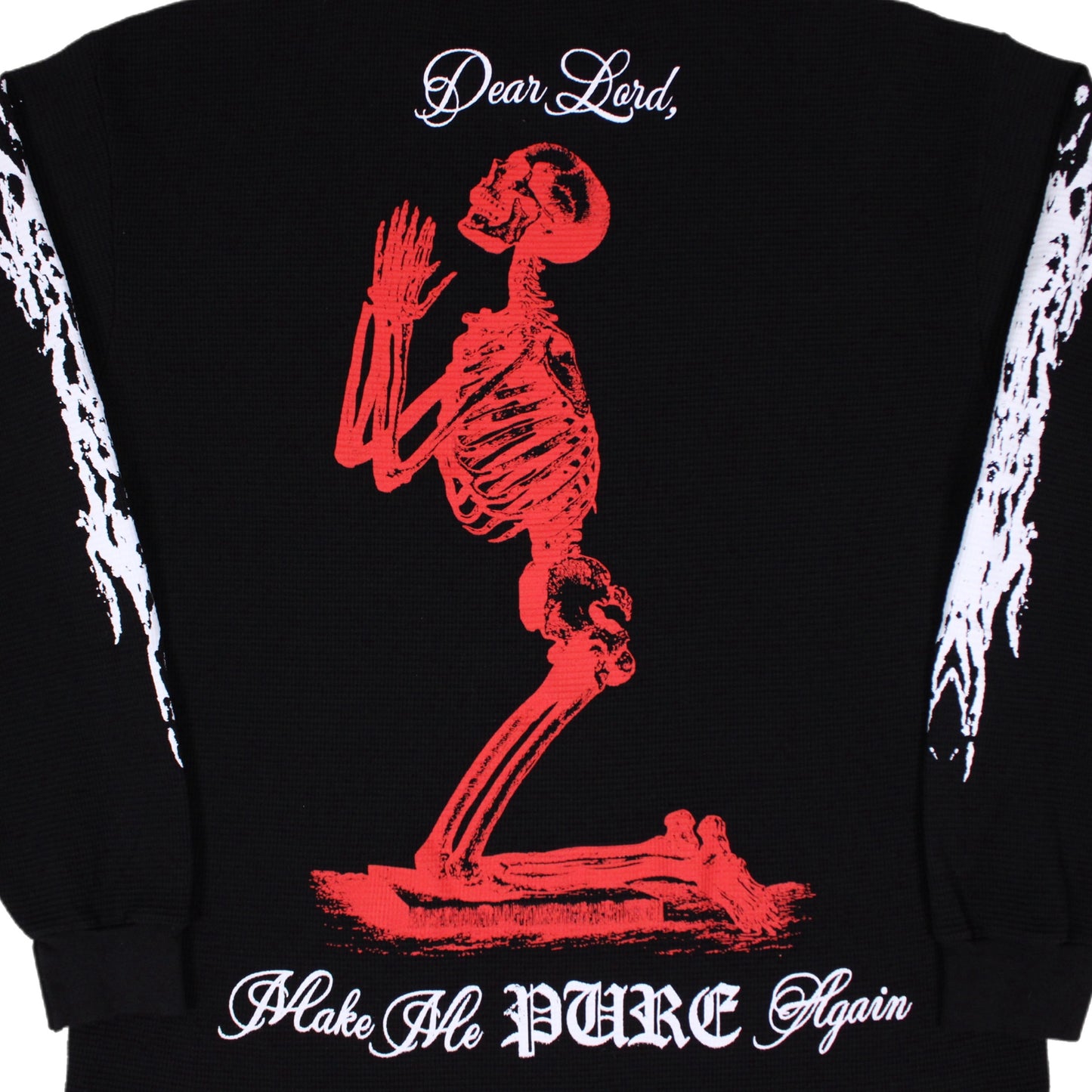 PAIN IS PURE 'PURE' PRAYING SKELETON THERMAL BLACK/RED