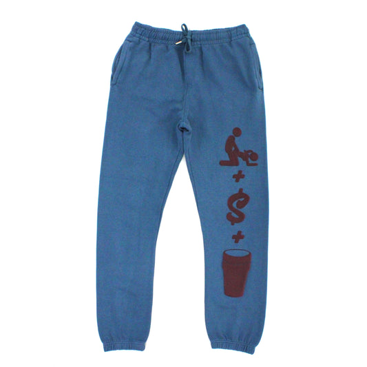 EVOL Love Is For Lames Blue  and Maroon Sweatpants