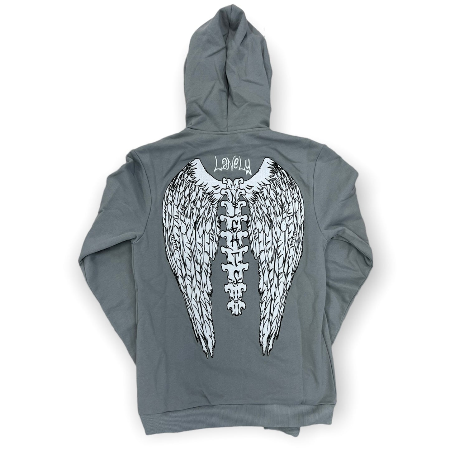 Lonely Nights Zip Up Grey and White