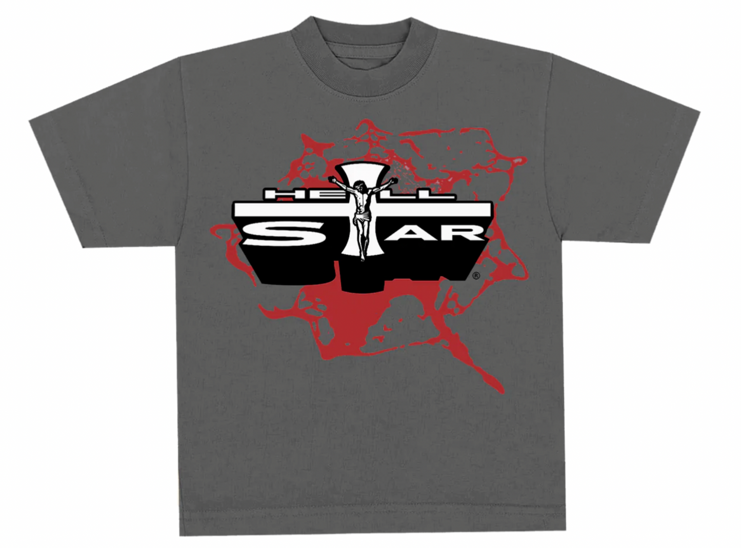 Hellstar Studios Jesus Emblem Short Sleeve Tee Shirt Vintage Black