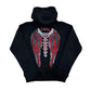 Lonely Nights Zip-Up Hoodie Black/Grey/Red