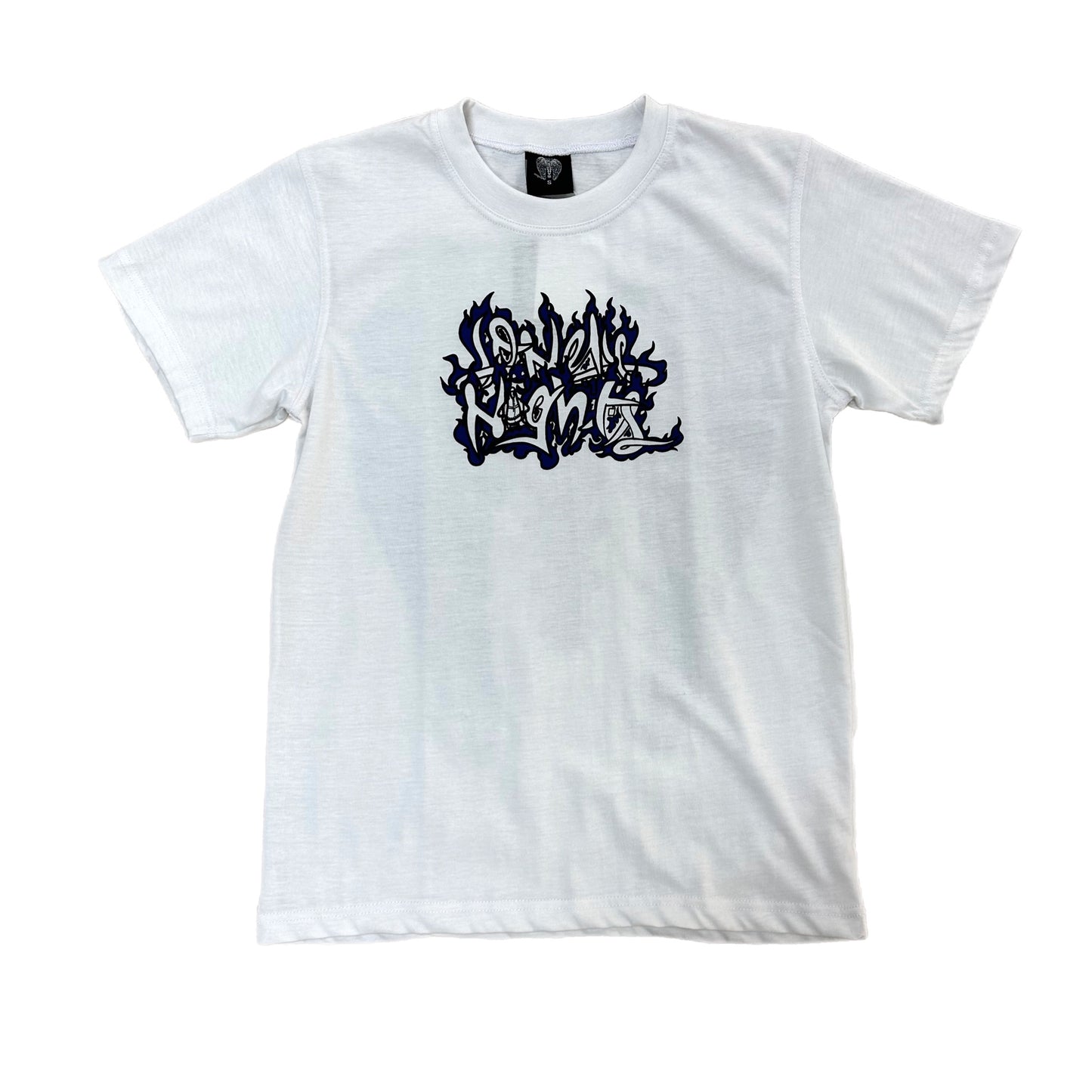 LONELY NIGHTS FLAME LOGO TEE WHITE/BLUE