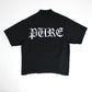 PAIN IS PURE 'PURE' LOGO SKULL MOCK-NECK TEE BLACK/WHITE