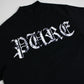 PAIN IS PURE 'PURE' LOGO SKULL MOCK-NECK TEE BLACK/WHITE