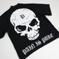 PAIN IS PURE 'PURE' LOGO SKULL MOCK-NECK TEE BLACK/WHITE