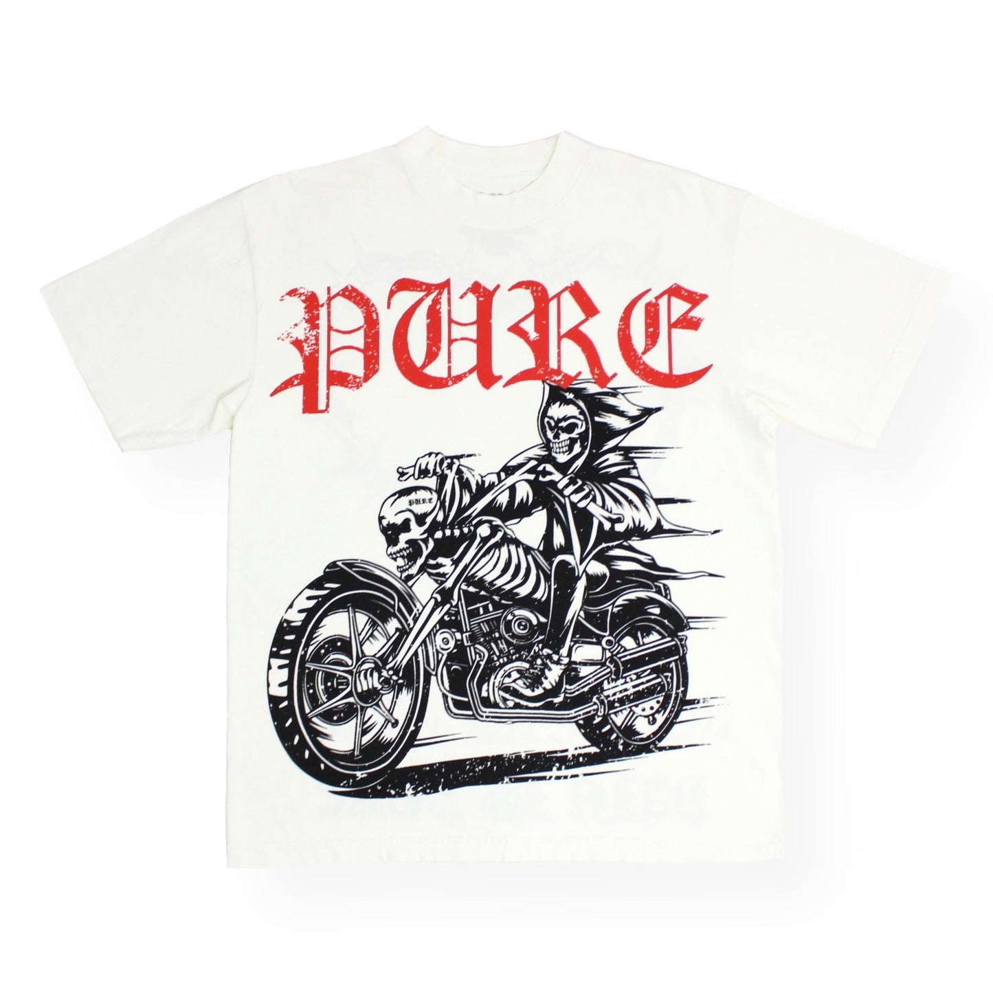 PAIN IS PURE REAPERS CLUB BIKER PURE TEE CREAM/RED