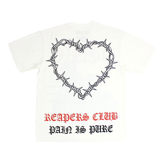 PAIN IS PURE REAPERS CLUB BIKER PURE TEE CREAM/RED