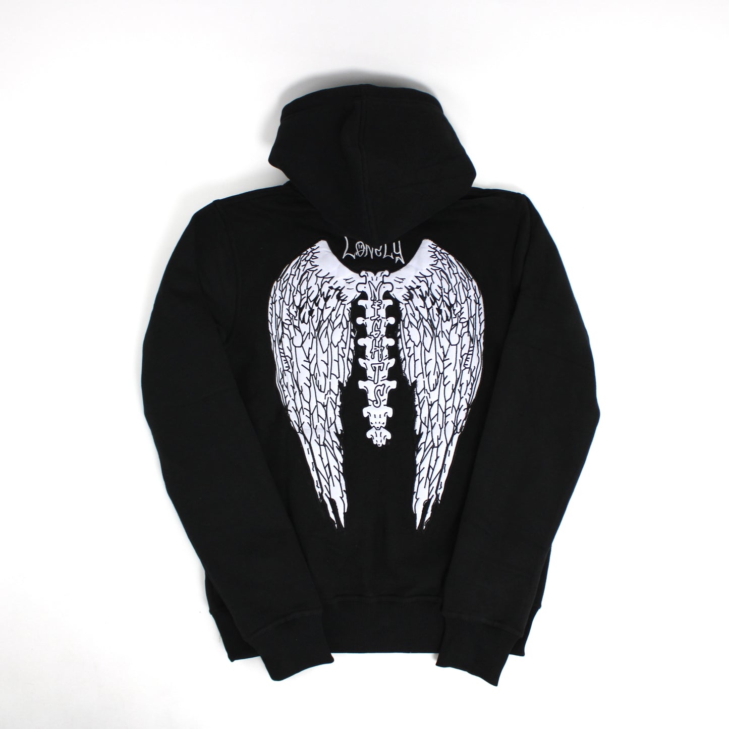 Lonely Nights Classic Wings Hoodie Black/White (New Edition)