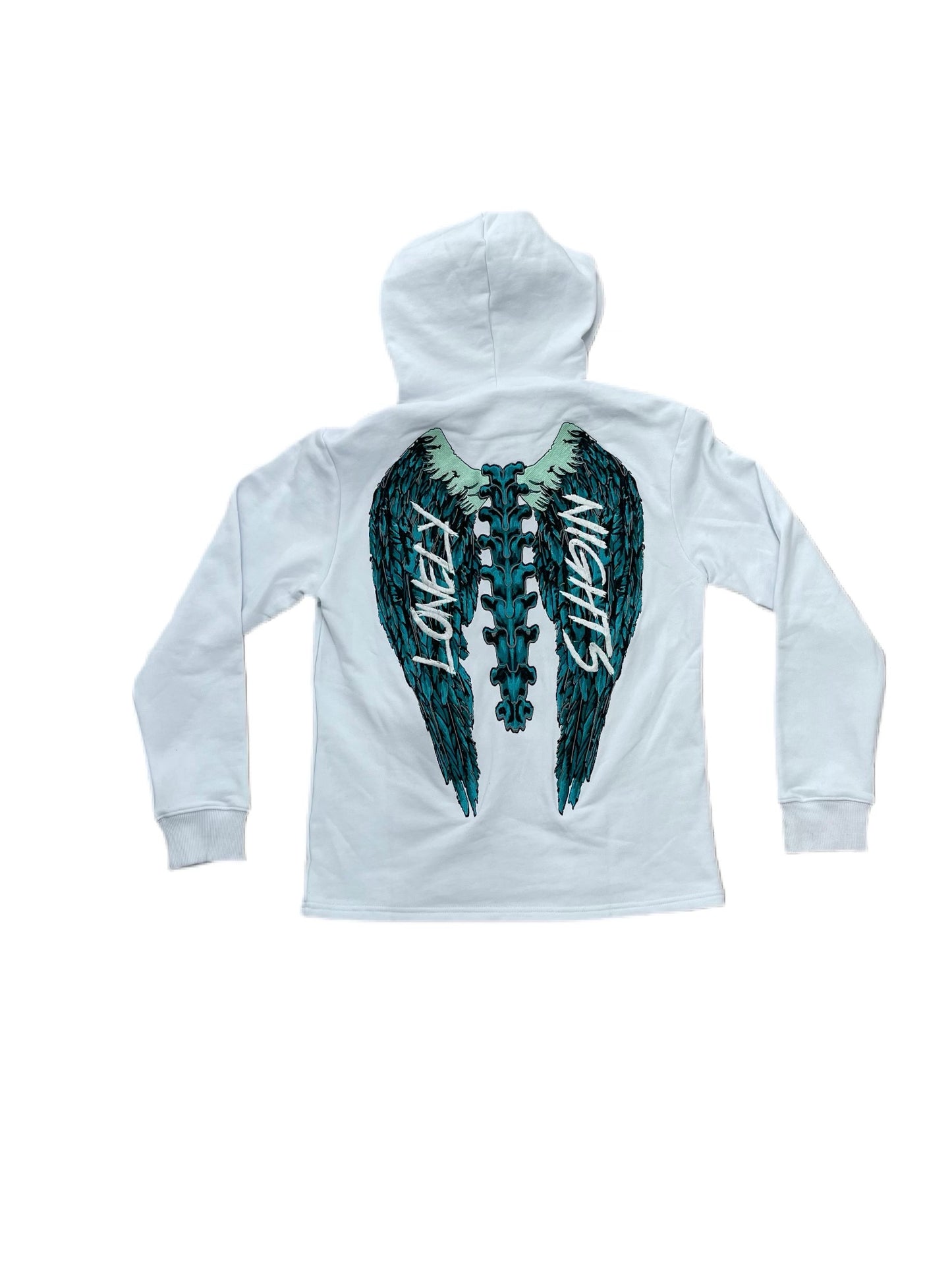 Lonely Nights 'LN Logo' Hoodie White/Teal LNC